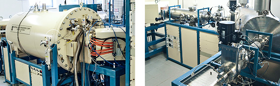 Nisko-energetyczna [po lewej] i wysoko-energetyczna [po prawek] gałąź spektrometru AMS